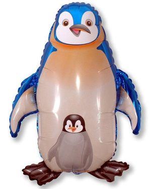 Balloon penguin blue 35 cm