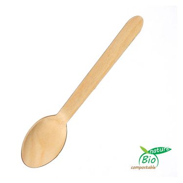 Spoon 16 cm of wood 100 pcs